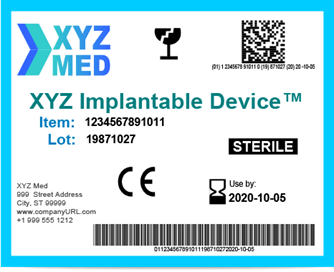 Colored Medical Device Label PaladinID