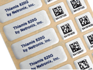 tool tracking labels. Sheet of many barcode labels with QR codes