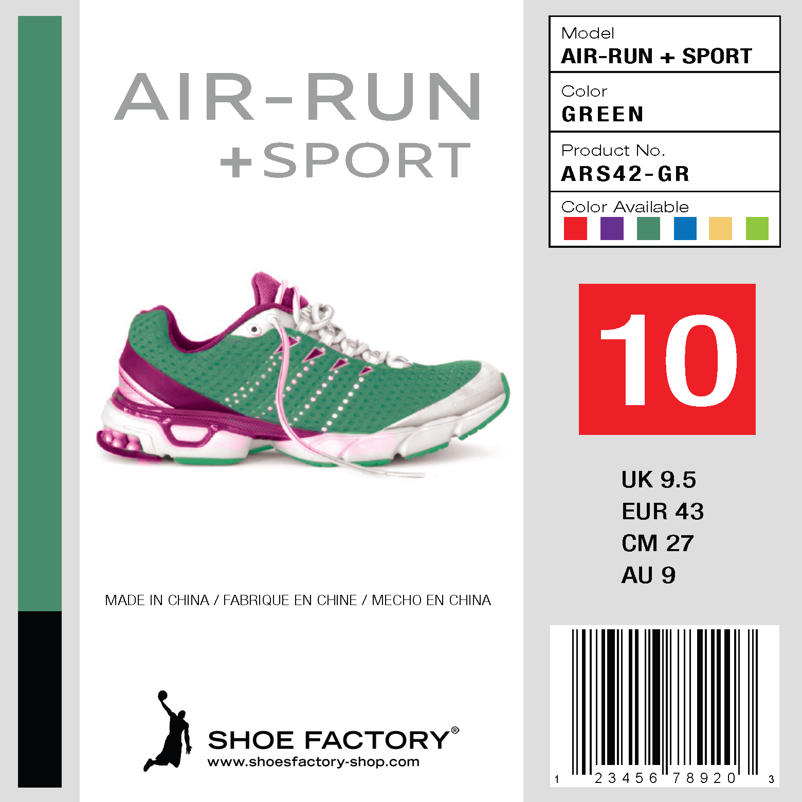 PaladinID Epson Shoe Color Label Green 10